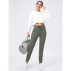 image:imageWomens Joggers with Zipper Pockets Tapered Athletic Pants for Women  Stretchy Lounge Jogging Workout Soft Elastic Waistband Drawstring Cuffed AnkleSage Grey