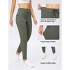 image:imageWomens Joggers with Zipper Pockets Tapered Athletic Pants for Women  Stretchy Lounge Jogging Workout Soft Elastic Waistband Drawstring Cuffed AnkleSage Grey