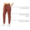 image:imageWomens Joggers with Zipper Pockets Tapered Athletic Pants for Women  Stretchy Lounge Jogging Workout Soft Elastic Waistband Drawstring Cuffed AnkleSavannah Red