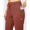 image:imageWomens Joggers with Zipper Pockets Tapered Athletic Pants for Women  Stretchy Lounge Jogging Workout Soft Elastic Waistband Drawstring Cuffed AnkleSavannah Red