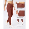 image:imageWomens Joggers with Zipper Pockets Tapered Athletic Pants for Women  Stretchy Lounge Jogging Workout Soft Elastic Waistband Drawstring Cuffed AnkleSavannah Red