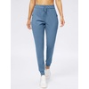 image:imageWomens Joggers with Zipper Pockets Tapered Athletic Pants for Women  Stretchy Lounge Jogging Workout Soft Elastic Waistband Drawstring Cuffed AnkleSlate Blue