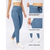 image:imageWomens Joggers with Zipper Pockets Tapered Athletic Pants for Women  Stretchy Lounge Jogging Workout Soft Elastic Waistband Drawstring Cuffed AnkleSlate Blue