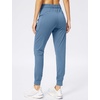 image:imageWomens Joggers with Zipper Pockets Tapered Athletic Pants for Women  Stretchy Lounge Jogging Workout Soft Elastic Waistband Drawstring Cuffed AnkleSlate Blue