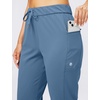 image:imageWomens Joggers with Zipper Pockets Tapered Athletic Pants for Women  Stretchy Lounge Jogging Workout Soft Elastic Waistband Drawstring Cuffed AnkleSlate Blue