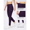 image:imageWomens Joggers with Zipper Pockets Tapered Athletic Pants for Women  Stretchy Lounge Jogging Workout Soft Elastic Waistband Drawstring Cuffed AnkleVintage Purple
