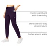 image:imageWomens Joggers with Zipper Pockets Tapered Athletic Pants for Women  Stretchy Lounge Jogging Workout Soft Elastic Waistband Drawstring Cuffed AnkleVintage Purple