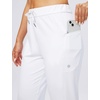 image:imageWomens Joggers with Zipper Pockets Tapered Athletic Pants for Women  Stretchy Lounge Jogging Workout Soft Elastic Waistband Drawstring Cuffed AnkleWhite