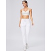 image:imageWomens Joggers with Zipper Pockets Tapered Athletic Pants for Women  Stretchy Lounge Jogging Workout Soft Elastic Waistband Drawstring Cuffed AnkleWhite