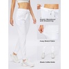 image:imageWomens Joggers with Zipper Pockets Tapered Athletic Pants for Women  Stretchy Lounge Jogging Workout Soft Elastic Waistband Drawstring Cuffed AnkleWhite