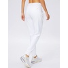 image:imageWomens Joggers with Zipper Pockets Tapered Athletic Pants for Women  Stretchy Lounge Jogging Workout Soft Elastic Waistband Drawstring Cuffed AnkleWhite