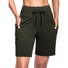 image:imageG Gradual Womens 7 Athletic Hiking Long Shorts with Pockets High Waisted Stretchy Bermuda Shorts for Women Workout CasualArmy Green