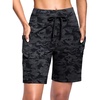 image:imageG Gradual Womens 7 Athletic Hiking Long Shorts with Pockets High Waisted Stretchy Bermuda Shorts for Women Workout CasualBlack Camo