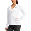 image:imageG Gradual Womens Sun Protection Lightweight Athletic Jacket Zip Up Jacket  UPF 50 4 Pockets Breathable Stretchy Quick Dry Raglan Long sleevesThumb Hole Workout Running Sun Cover Up ShirtWhite