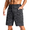image:imageMens Casual Shorts 9 Lightweight Golf Zipper Pockets Stretch Shorts  Breathable QuickDry Hiking Travel Work Summer ShortsBlack Camo
