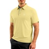 image:imageMens Golf Shirt Dry Fit Short Sleeve Polos Athletic Polo Shirts for Men  Moisture Wicking CoolTouch 4Way Stretch UPF50 Contrast Collar Tagless Comfort for Tennis Pickleball Active CasualLight Yellow
