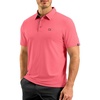 image:imageMens Golf Shirt Dry Fit Short Sleeve Polos Athletic Polo Shirts for Men  Moisture Wicking CoolTouch 4Way Stretch UPF50 Contrast Collar Tagless Comfort for Tennis Pickleball Active CasualPink