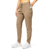 image:imageWomens Joggers with Zipper Pockets Tapered Athletic Pants for Women  Stretchy Lounge Jogging Workout Soft Elastic Waistband Drawstring Cuffed AnkleDark Khaki