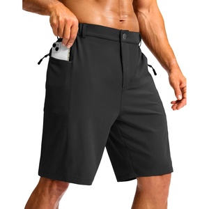 image:imageMens Casual Shorts 9 Lightweight Golf Zipper Pockets Stretch Shorts  Breathable QuickDry Hiking Travel Work Summer ShortsBlack