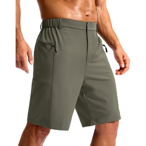 image:imageMens Casual Shorts 9 Lightweight Golf Zipper Pockets Stretch Shorts  Breathable QuickDry Hiking Travel Work Summer ShortsGrey Green