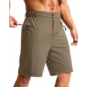 image:imageMens Casual Shorts 9 Lightweight Golf Zipper Pockets Stretch Shorts  Breathable QuickDry Hiking Travel Work Summer ShortsMedium Khaki