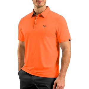 image:imageMens Golf Shirt Dry Fit Short Sleeve Polos Athletic Polo Shirts for Men  Moisture Wicking CoolTouch 4Way Stretch UPF50 Contrast Collar Tagless Comfort for Tennis Pickleball Active CasualOrange