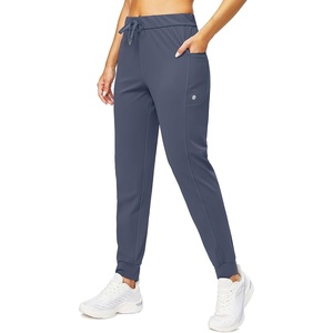 image:imageWomens Joggers with Zipper Pockets Tapered Athletic Pants for Women  Stretchy Lounge Jogging Workout Soft Elastic Waistband Drawstring Cuffed AnkleDusty Blue