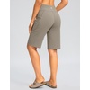 image:imageG Gradual Bermuda Shorts for Women with Pockets 12 Knee Length Womens High Waisted Stretch Long Shorts Walking CasualDark KhakiL