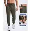 image:imageG Gradual Mens Fleece Lined Cotton Joggers with Zipper Pockets Warm Pants  Workout Athletic Lounge SweatpantsMuscus Green
