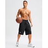 image:imageG Gradual Mens Long Basketball Shorts with Zipper Pocket 911 Quick Dry Gym Shorts Lightweight Athletic Shorts for MenBlack