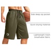 image:imageG Gradual Mens Long Basketball Shorts with Zipper Pocket 911 Quick Dry Gym Shorts Lightweight Athletic Shorts for MenDark Olive