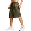 image:imageG Gradual Mens Long Basketball Shorts with Zipper Pocket 911 Quick Dry Gym Shorts Lightweight Athletic Shorts for MenDark Olive