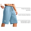 image:imageG Gradual Mens Long Basketball Shorts with Zipper Pocket 911 Quick Dry Gym Shorts Lightweight Athletic Shorts for MenLight Blue
