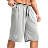 image:imageG Gradual Mens Long Basketball Shorts with Zipper Pocket 911 Quick Dry Gym Shorts Lightweight Athletic Shorts for MenLight Gray