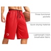 image:imageG Gradual Mens Long Basketball Shorts with Zipper Pocket 911 Quick Dry Gym Shorts Lightweight Athletic Shorts for MenRed