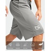 image:imageG Gradual Mens Long Basketball Shorts with Zipper Pocket 911 Quick Dry Gym Shorts Lightweight Athletic Shorts for MenSteel