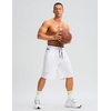image:imageG Gradual Mens Long Basketball Shorts with Zipper Pocket 911 Quick Dry Gym Shorts Lightweight Athletic Shorts for MenWhite