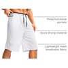 image:imageG Gradual Mens Long Basketball Shorts with Zipper Pocket 911 Quick Dry Gym Shorts Lightweight Athletic Shorts for MenWhite