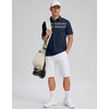 image:imageMens Golf Polo Shirts Dry Fit Moisture Wicking Performance Short Sleeve  Regular Fit 3 Button Collared Shirts Sun Protection Lightweight Breathable Pique Fabric Athletic Work Smart Casual PoloNavy Flower