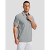 image:imageMens Golf Polo Shirts Dry Fit Moisture Wicking Performance Short Sleeve  Regular Fit 3 Button Collared Shirts Sun Protection Lightweight Breathable Pique Fabric Athletic Work Smart Casual PoloAgrey