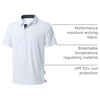 image:imageMens Golf Polo Shirts Dry Fit Moisture Wicking Performance Short Sleeve  Regular Fit 3 Button Collared Shirts Sun Protection Lightweight Breathable Pique Fabric Athletic Work Smart Casual PoloAwhite