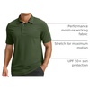 image:imageMens Golf Polo Shirts Dry Fit Moisture Wicking Performance Short Sleeve  Regular Fit 3 Button Collared Shirts Sun Protection Lightweight Breathable Pique Fabric Athletic Work Smart Casual PoloAdark Green