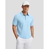 image:imageMens Golf Polo Shirts Dry Fit Moisture Wicking Performance Short Sleeve  Regular Fit 3 Button Collared Shirts Sun Protection Lightweight Breathable Pique Fabric Athletic Work Smart Casual PoloAlight Blue