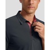 image:imageMens Golf Polo Shirts Dry Fit Moisture Wicking Performance Short Sleeve  Regular Fit 3 Button Collared Shirts Sun Protection Lightweight Breathable Pique Fabric Athletic Work Smart Casual PoloAdark Grey