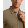 image:imageMens Golf Polo Shirts Dry Fit Moisture Wicking Performance Short Sleeve  Regular Fit 3 Button Collared Shirts Sun Protection Lightweight Breathable Pique Fabric Athletic Work Smart Casual PoloAkhaki