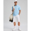 image:imageMens Golf Polo Shirts Dry Fit Moisture Wicking Performance Short Sleeve  Regular Fit 3 Button Collared Shirts Sun Protection Lightweight Breathable Pique Fabric Athletic Work Smart Casual PoloAlight Blue