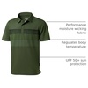 image:imageMens Golf Polo Shirts Dry Fit Moisture Wicking Performance Short Sleeve  Regular Fit 3 Button Collared Shirts Sun Protection Lightweight Breathable Pique Fabric Athletic Work Smart Casual PoloBdark Green Stripe