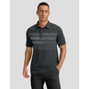 image:imageMens Golf Polo Shirts Dry Fit Moisture Wicking Performance Short Sleeve  Regular Fit 3 Button Collared Shirts Sun Protection Lightweight Breathable Pique Fabric Athletic Work Smart Casual PoloDeep Grey Stripes