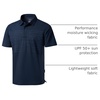 image:imageMens Golf Polo Shirts Dry Fit Moisture Wicking Performance Short Sleeve  Regular Fit 3 Button Collared Shirts Sun Protection Lightweight Breathable Pique Fabric Athletic Work Smart Casual PoloBnavy Coloured Lines