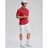 image:imageMens Golf Polo Shirts Dry Fit Moisture Wicking Performance Short Sleeve  Regular Fit 3 Button Collared Shirts Sun Protection Lightweight Breathable Pique Fabric Athletic Work Smart Casual PoloAdark Red